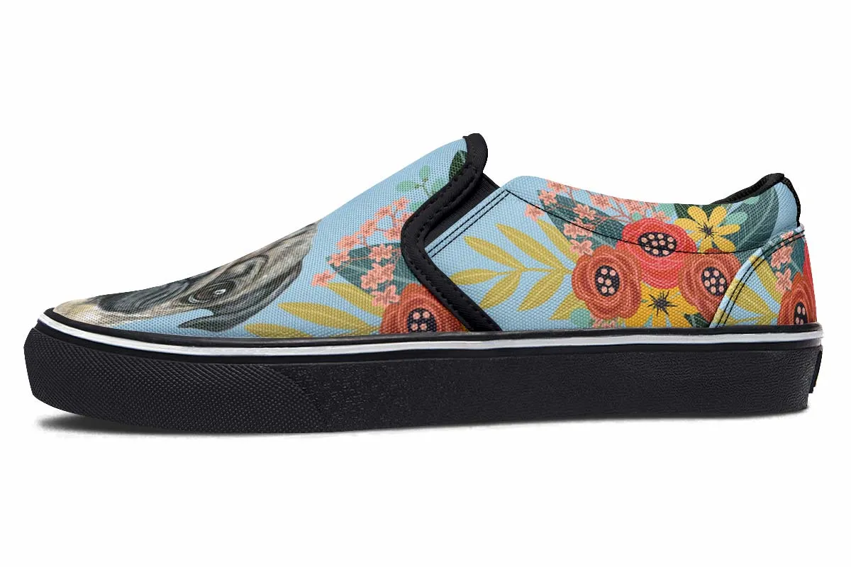 Joyful Pug Slip-On Shoes