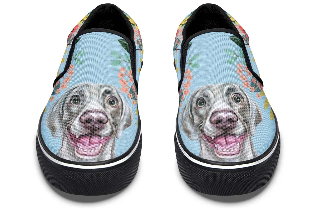 Joyful Weimaraner Slip-On Shoes