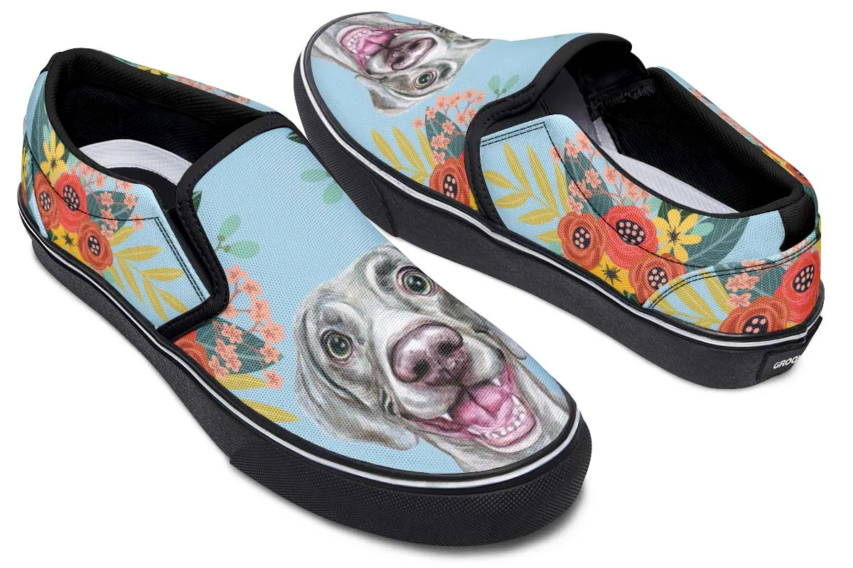 Joyful Weimaraner Slip-On Shoes