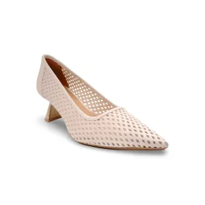 KAL5297 Nude Perforated Leather Pump