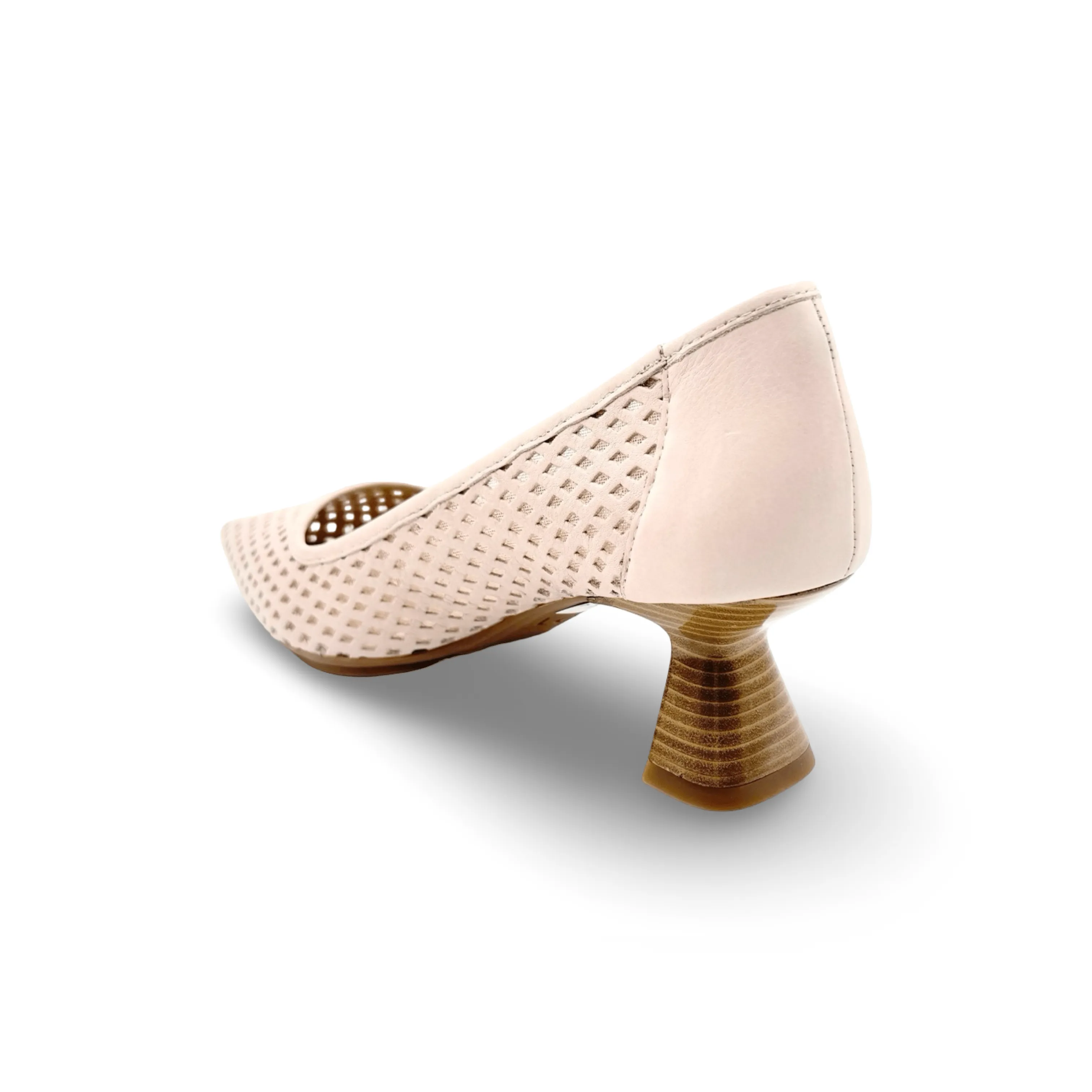 KAL5297 Nude Perforated Leather Pump