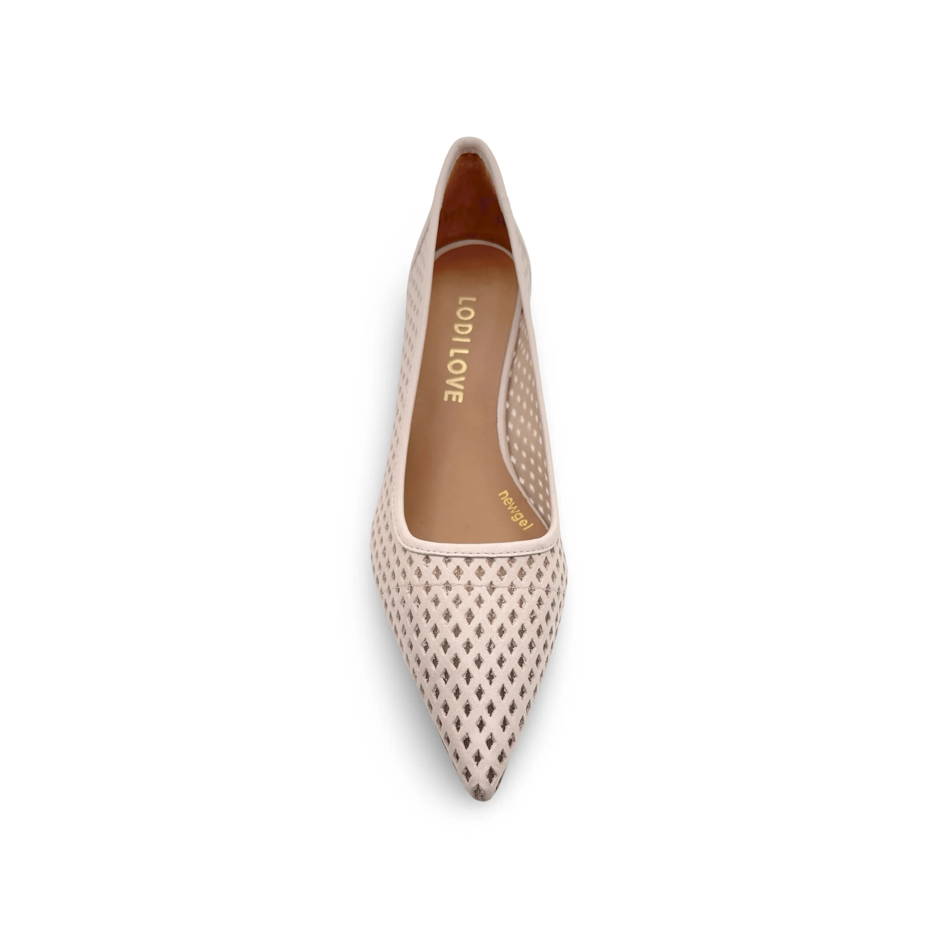 KAL5297 Nude Perforated Leather Pump