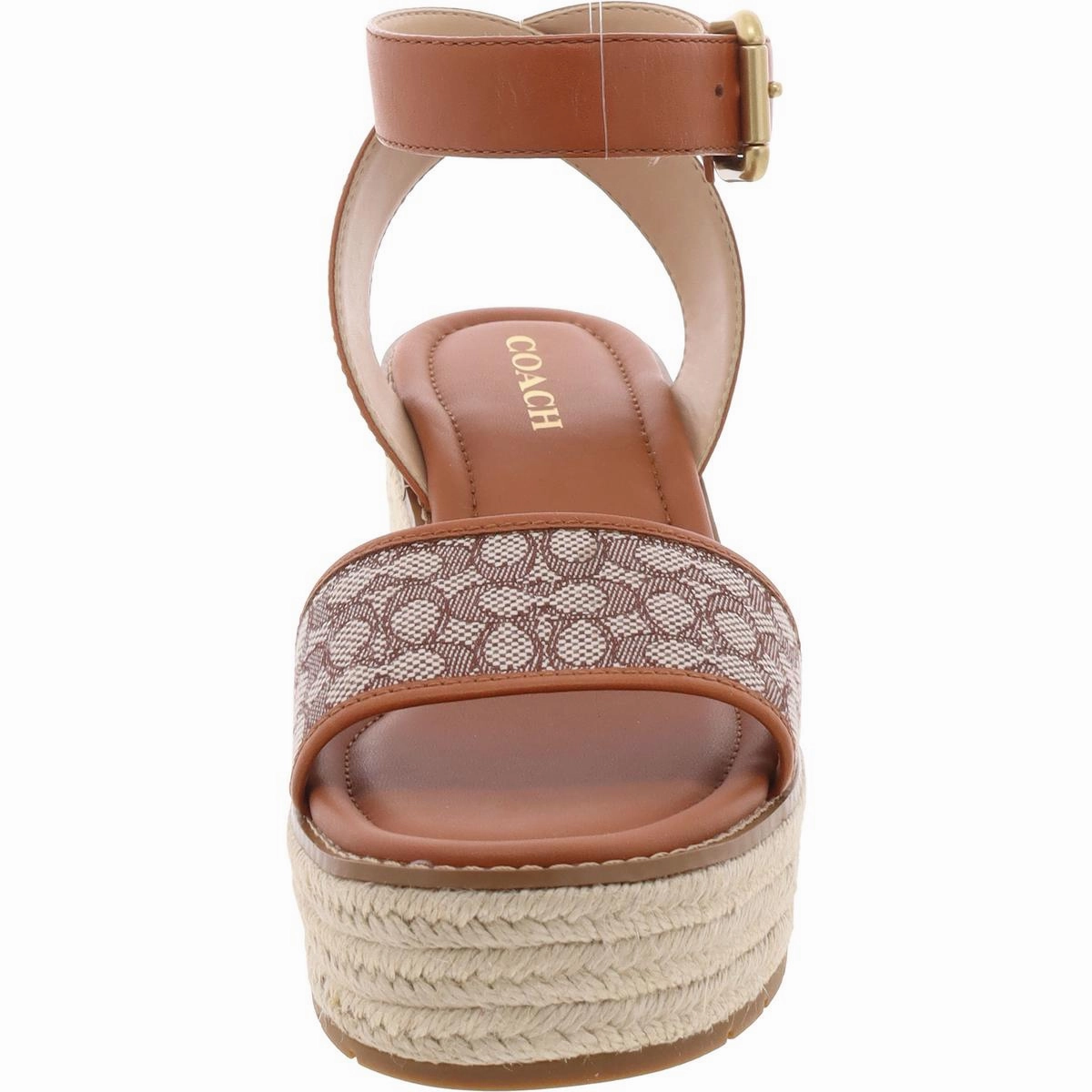 Katherine Micro Signature Womens Leather Wedge Slingback Sandals