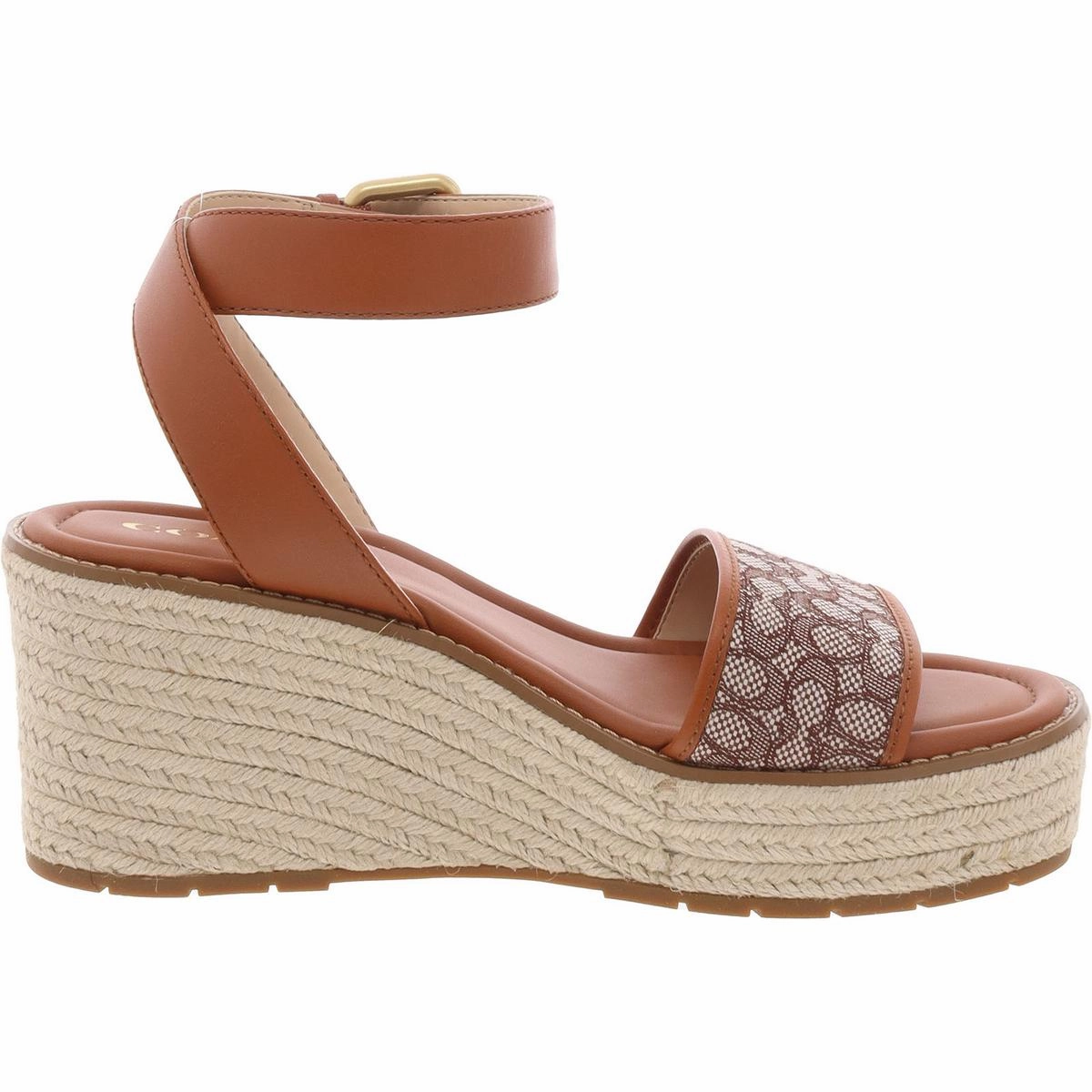 Katherine Micro Signature Womens Leather Wedge Slingback Sandals