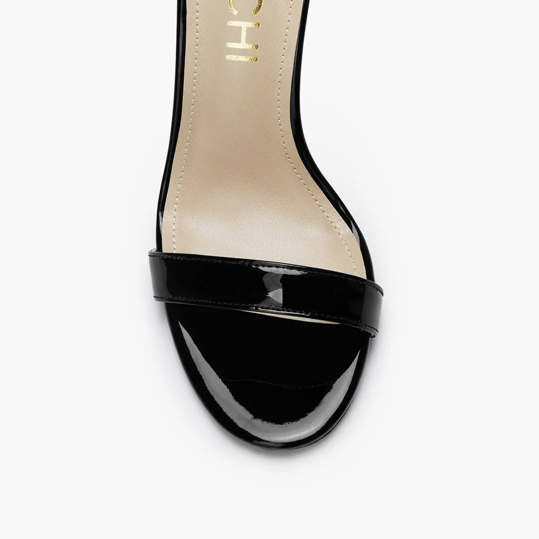 *KESIA BLACK PATENT - high sandal