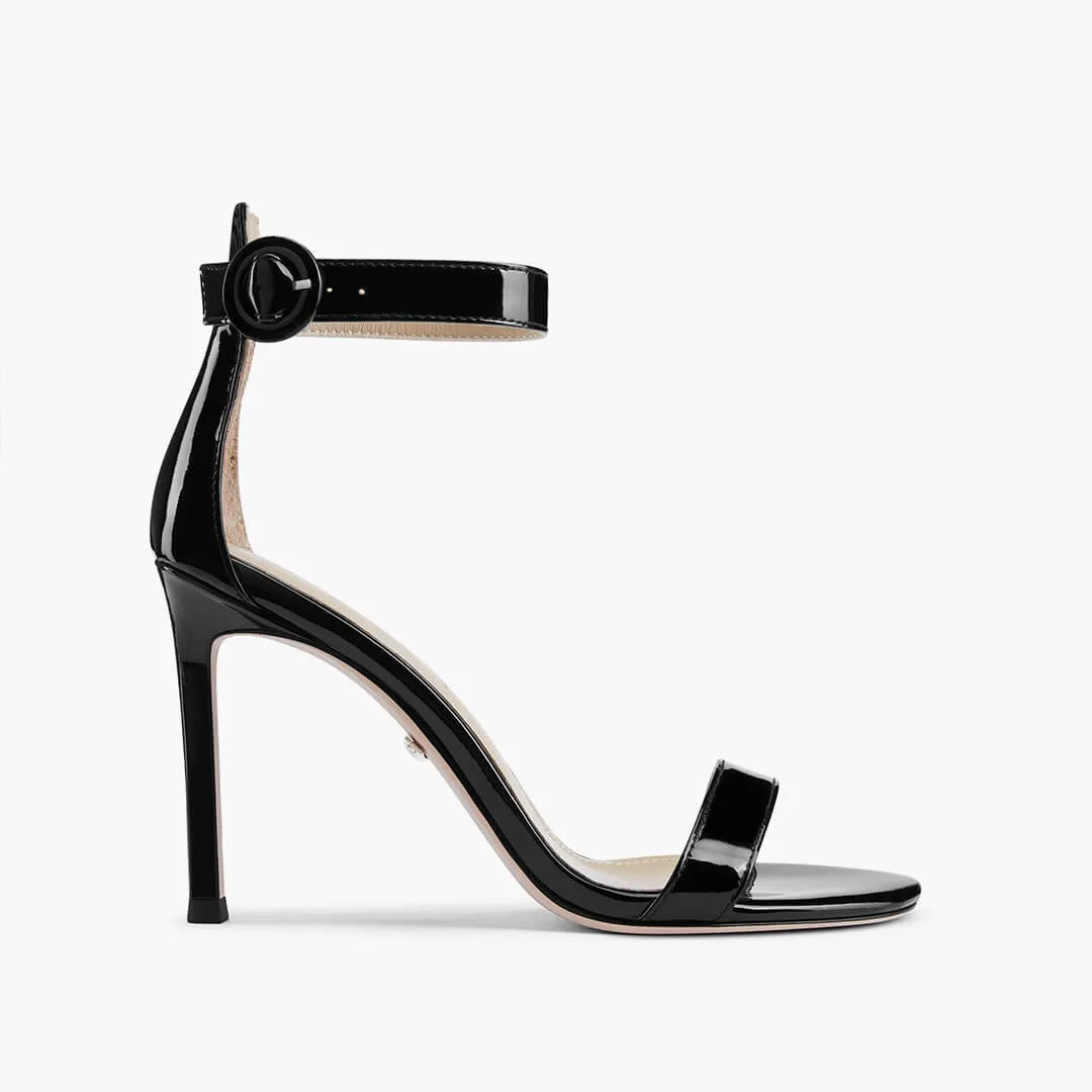 *KESIA BLACK PATENT - high sandal
