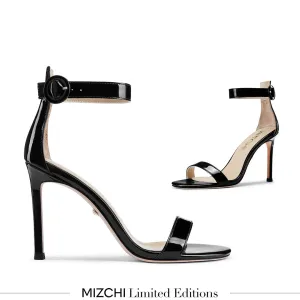 *KESIA BLACK PATENT - high sandal