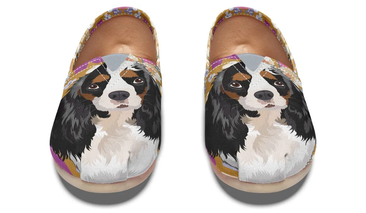 King Charles Spaniel Dog Portrait Casual Shoes