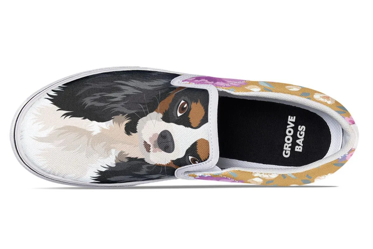King Charles Spaniel Dog Portrait Slip-On Shoes