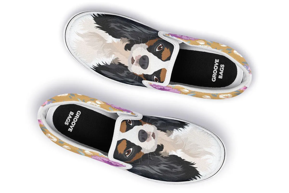 King Charles Spaniel Dog Portrait Slip-On Shoes