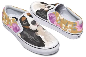King Charles Spaniel Dog Portrait Slip-On Shoes