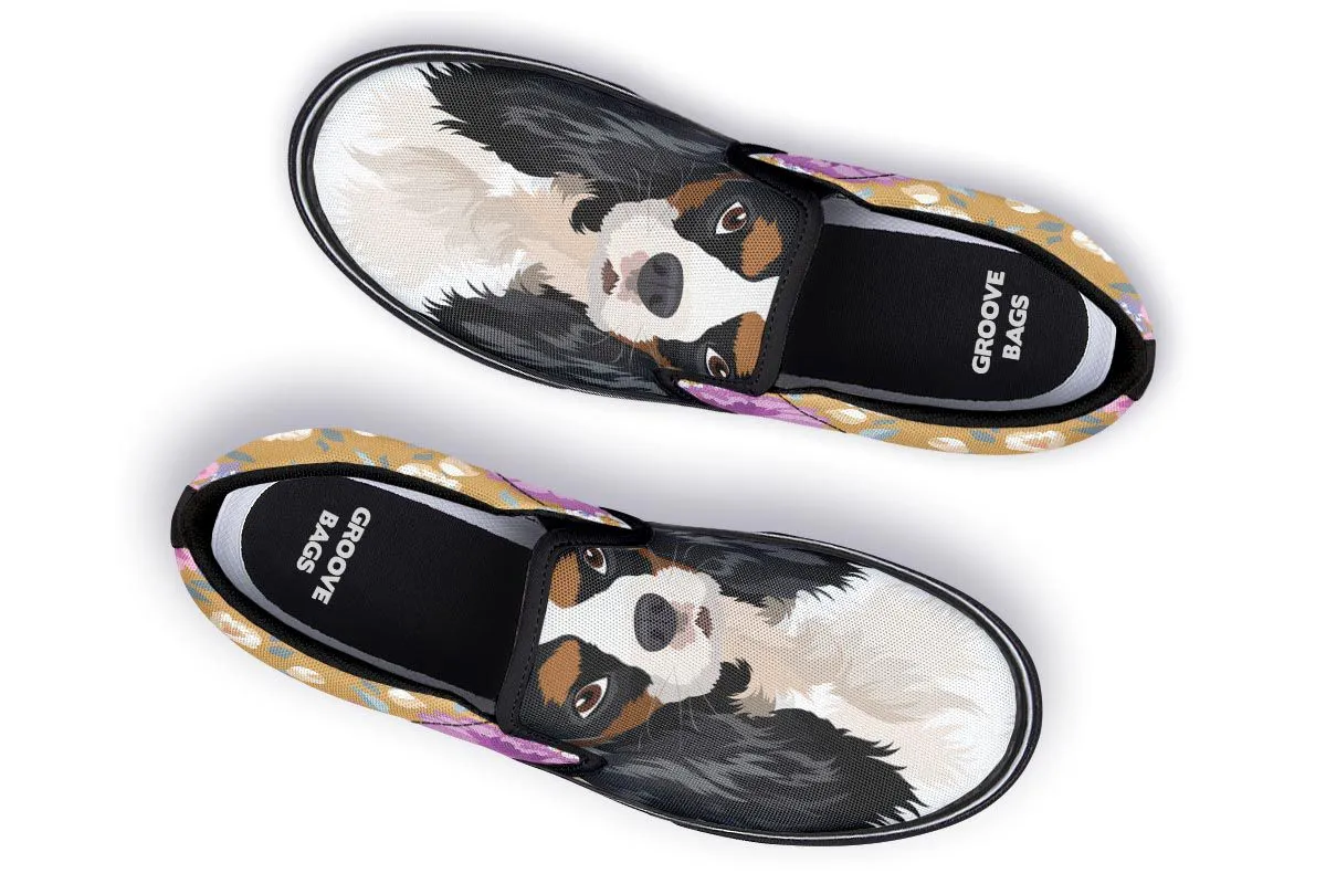 King Charles Spaniel Dog Portrait Slip-On Shoes