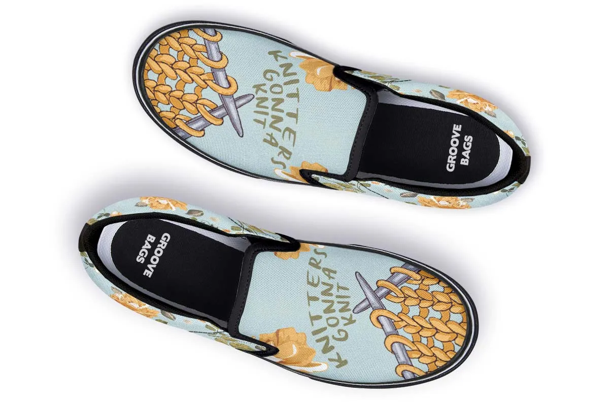 Knitters Gonna Knit Slip-On Shoes