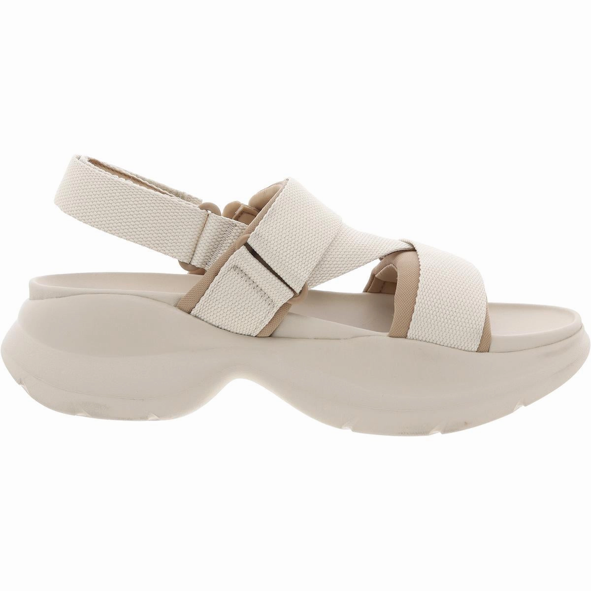 La Camp Womens Strappy Man Made Flatform Sandals