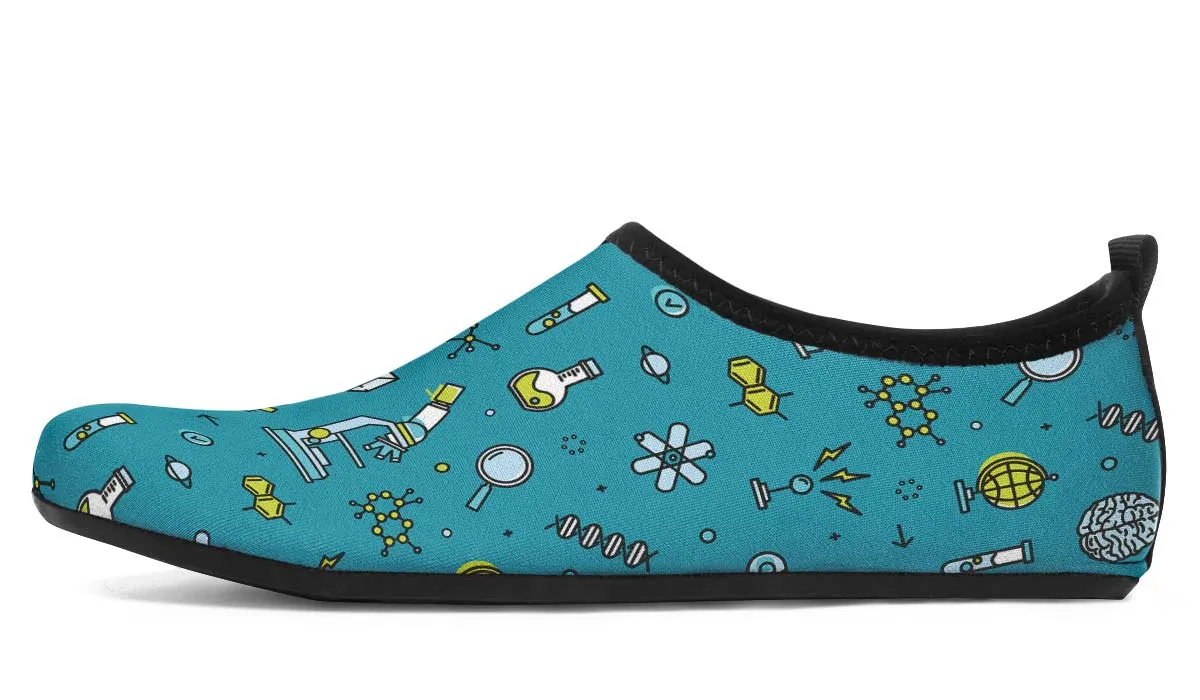 Laboratory Equipment Icons Aqua Barefoot Shoes