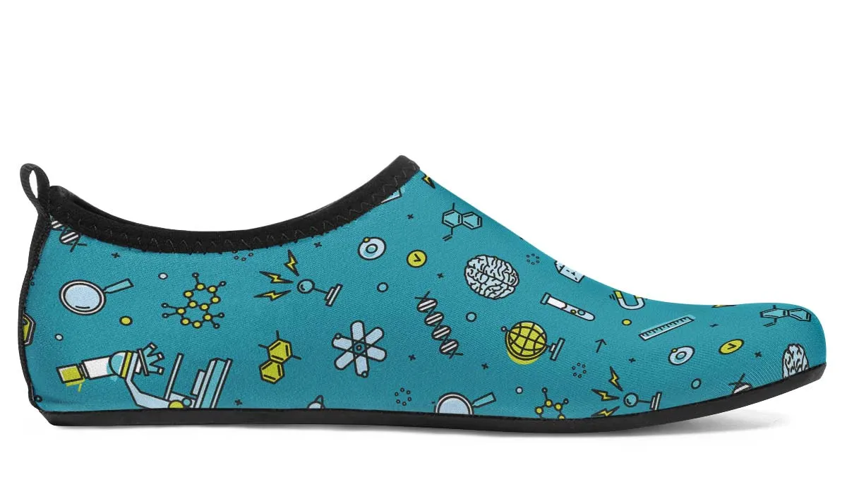 Laboratory Equipment Icons Aqua Barefoot Shoes