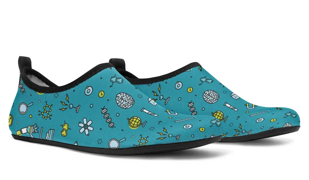 Laboratory Equipment Icons Aqua Barefoot Shoes