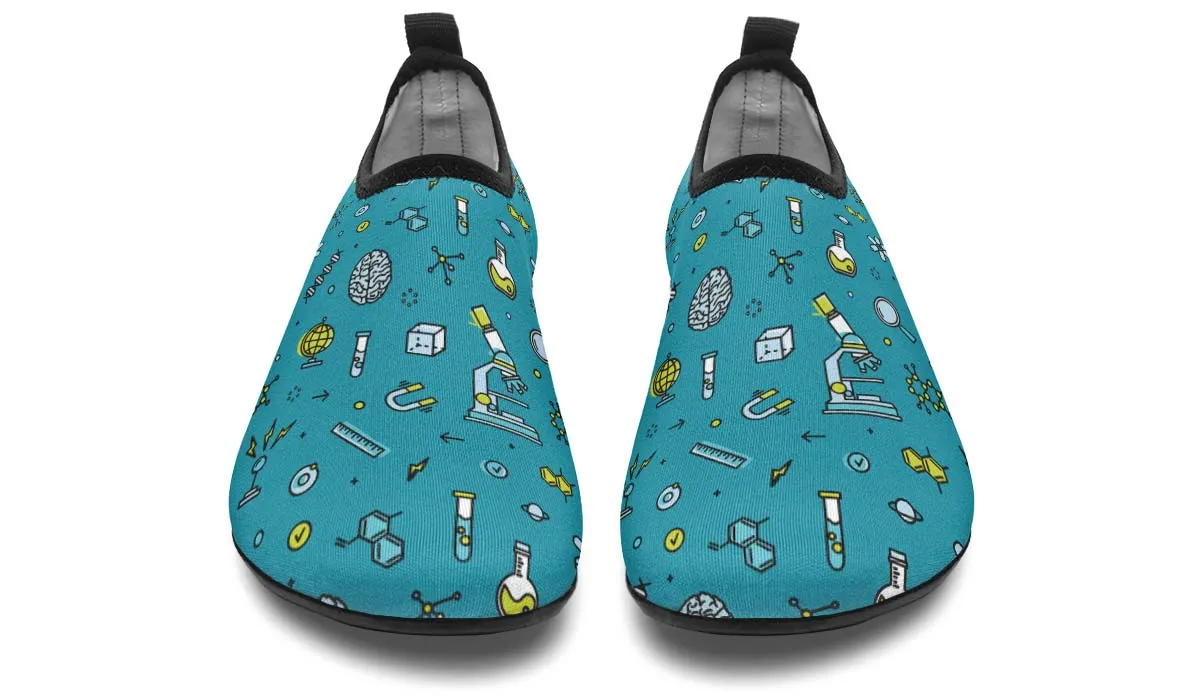 Laboratory Equipment Icons Aqua Barefoot Shoes