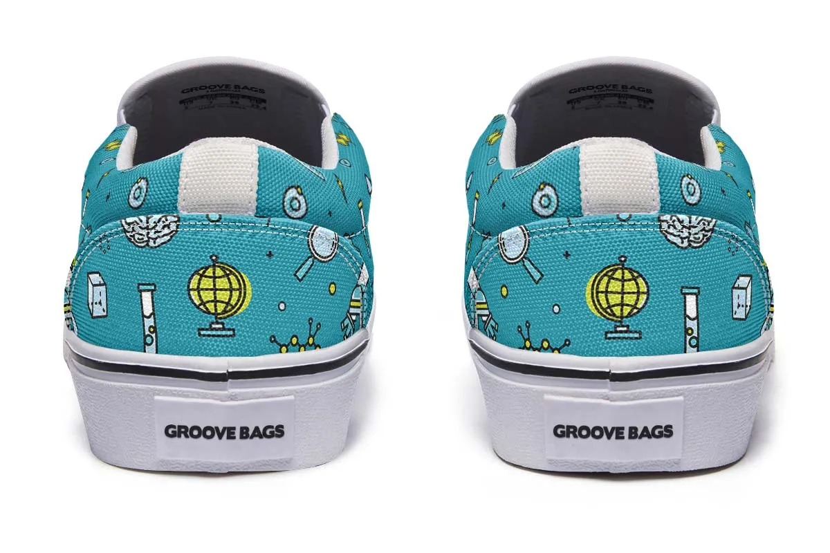Laboratory Equipment Icons Slip-On Shoes