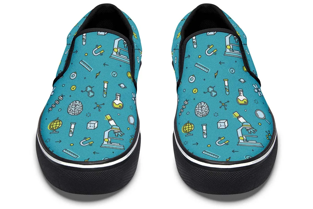 Laboratory Equipment Icons Slip-On Shoes