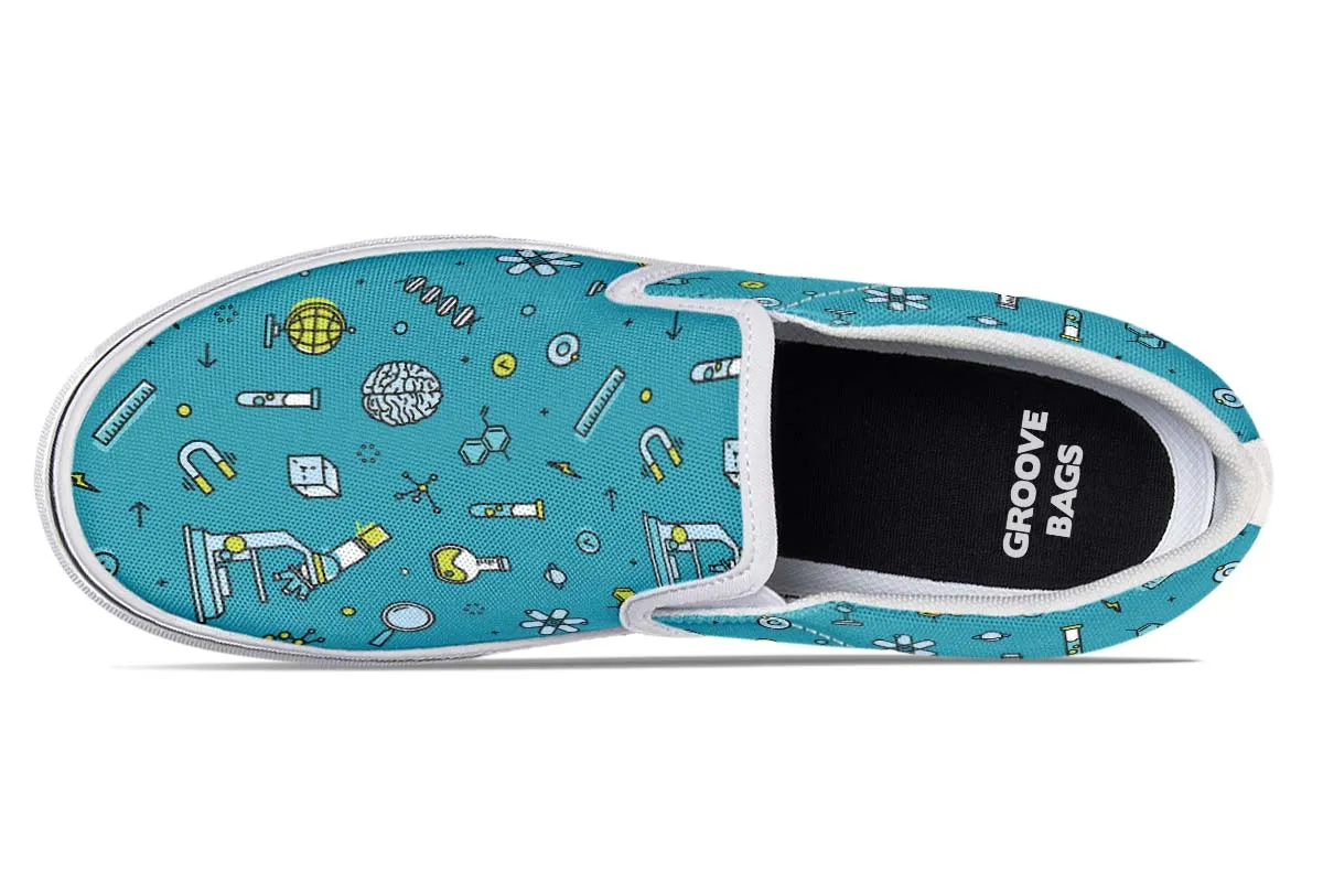 Laboratory Equipment Icons Slip-On Shoes