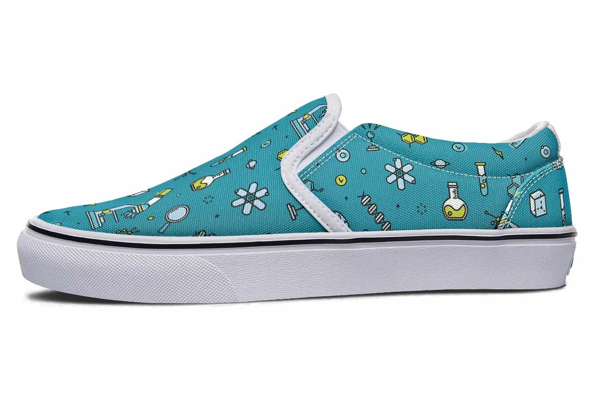 Laboratory Equipment Icons Slip-On Shoes