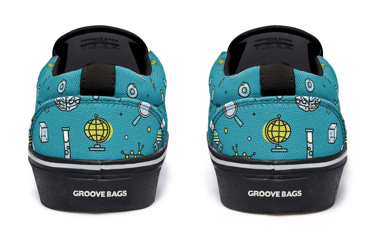 Laboratory Equipment Icons Slip-On Shoes