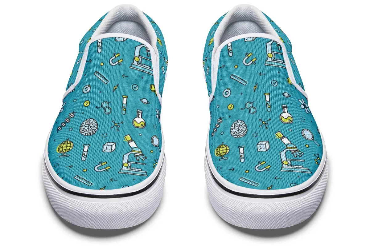 Laboratory Equipment Icons Slip-On Shoes