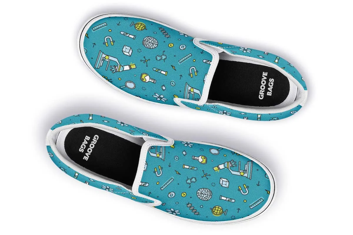 Laboratory Equipment Icons Slip-On Shoes
