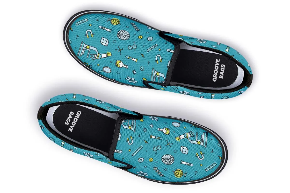 Laboratory Equipment Icons Slip-On Shoes
