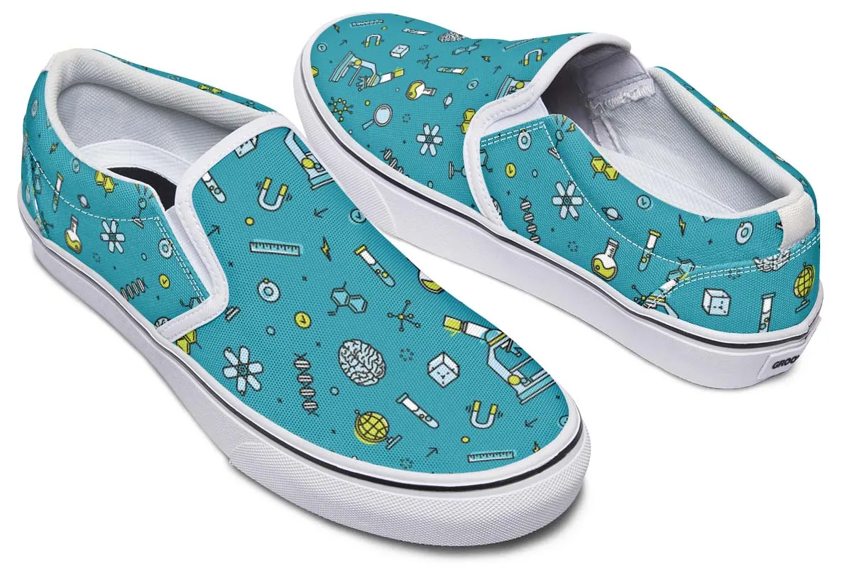 Laboratory Equipment Icons Slip-On Shoes