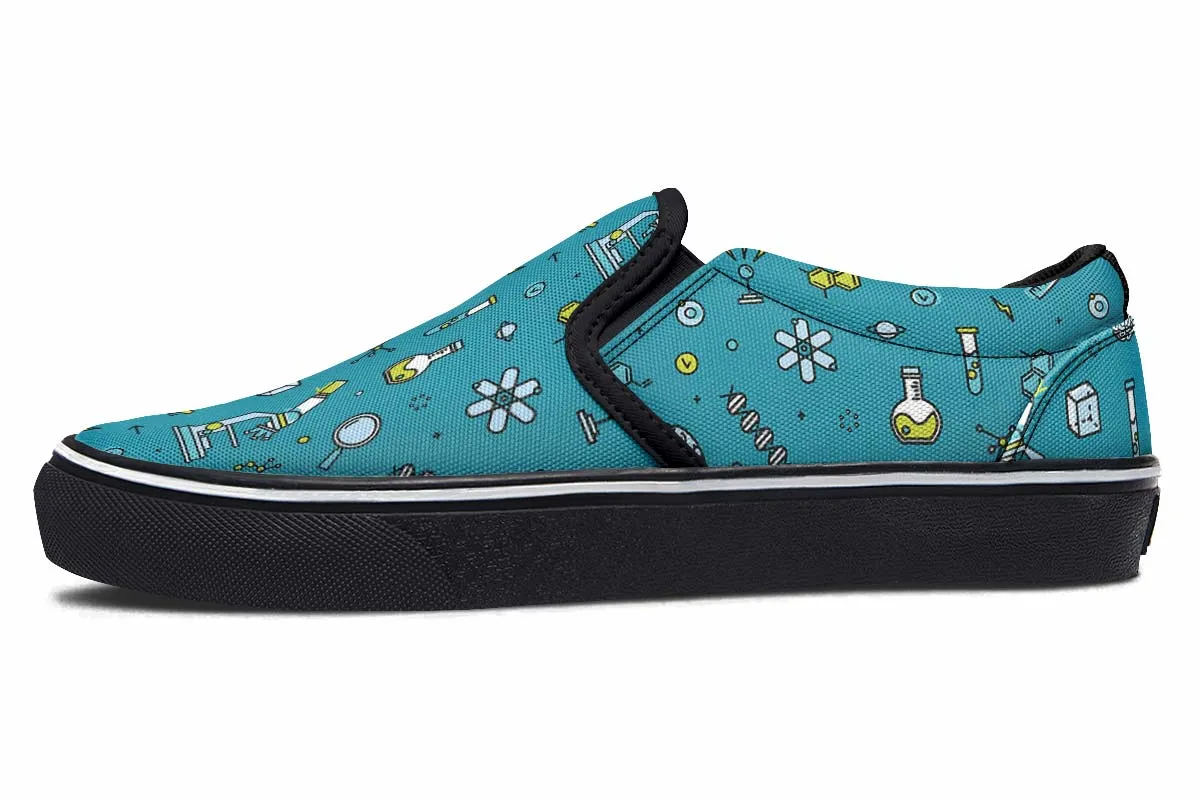 Laboratory Equipment Icons Slip-On Shoes
