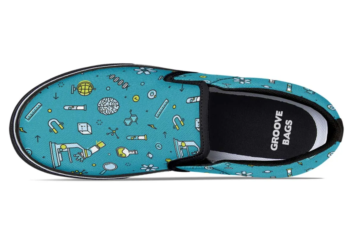 Laboratory Equipment Icons Slip-On Shoes