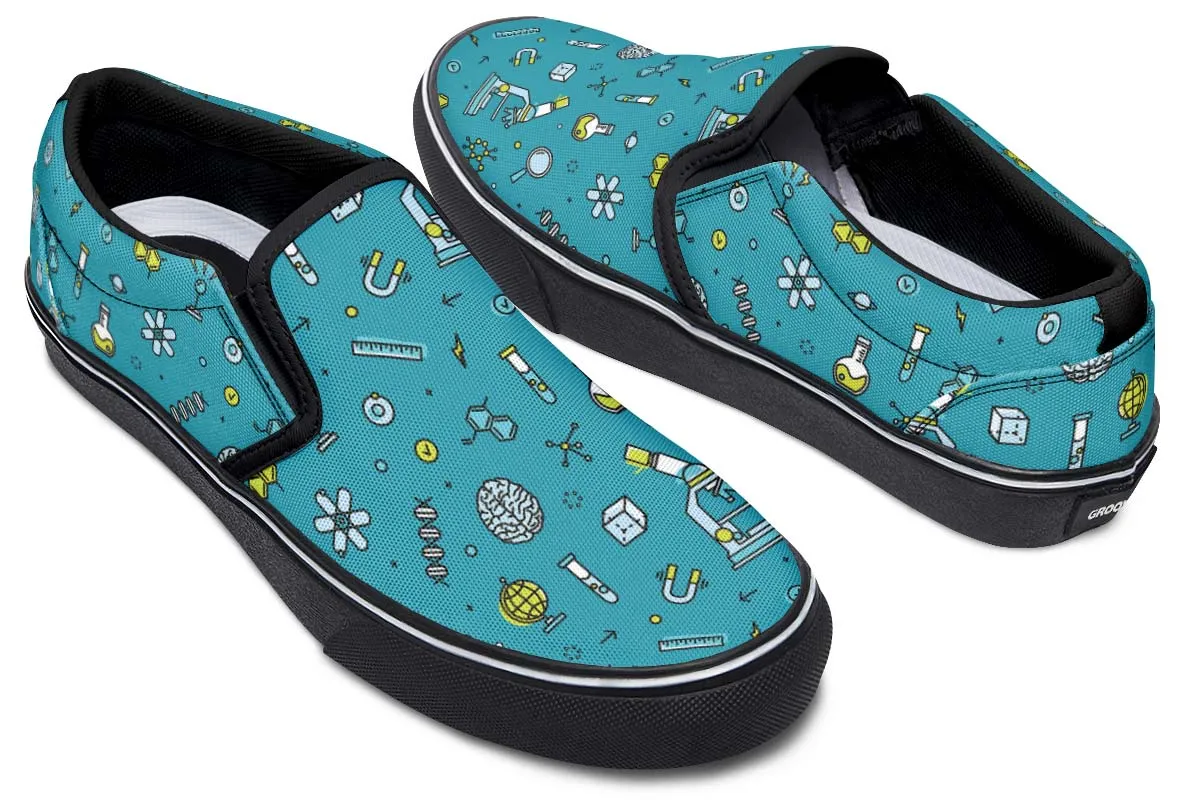 Laboratory Equipment Icons Slip-On Shoes