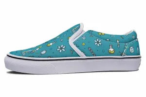 Laboratory Equipment Icons Slip-On Shoes