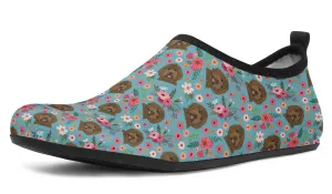 Labradoodle Flower Aqua Barefoot Shoes