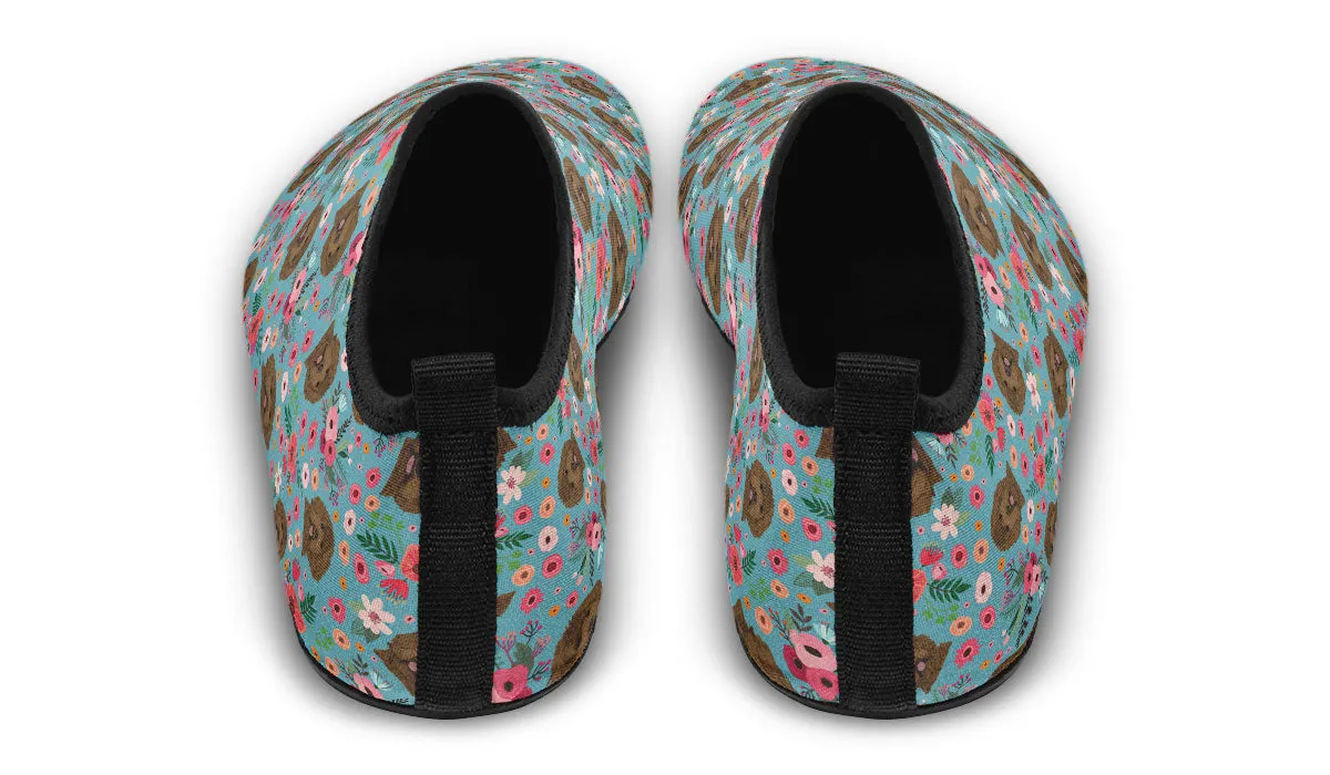 Labradoodle Flower Aqua Barefoot Shoes