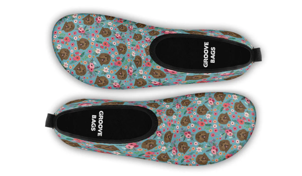 Labradoodle Flower Aqua Barefoot Shoes