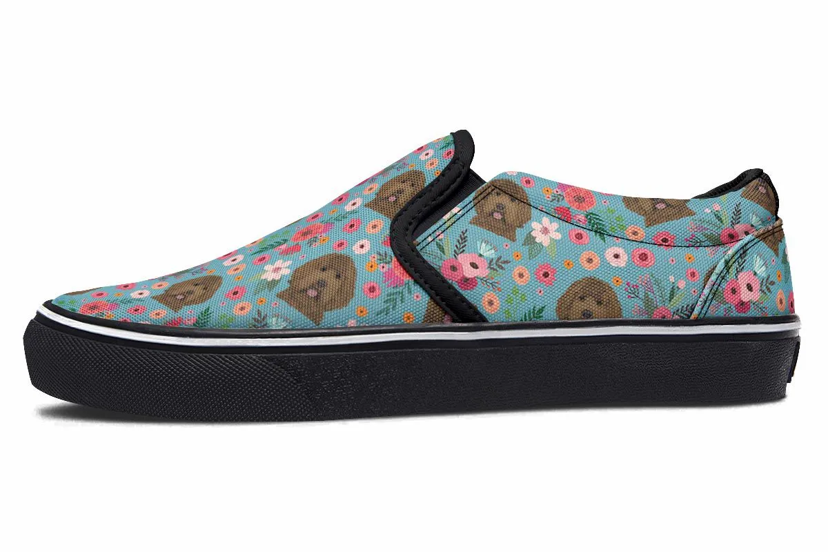 Labradoodle Flower Slip-On Shoes