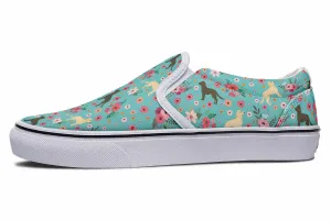 Labrador Retriever Flower Slip-On Shoes