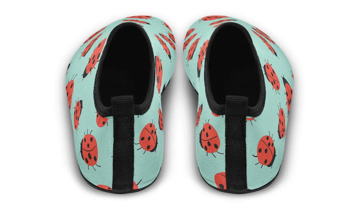 Lady Bug Pattern Aqua Barefoot Shoes