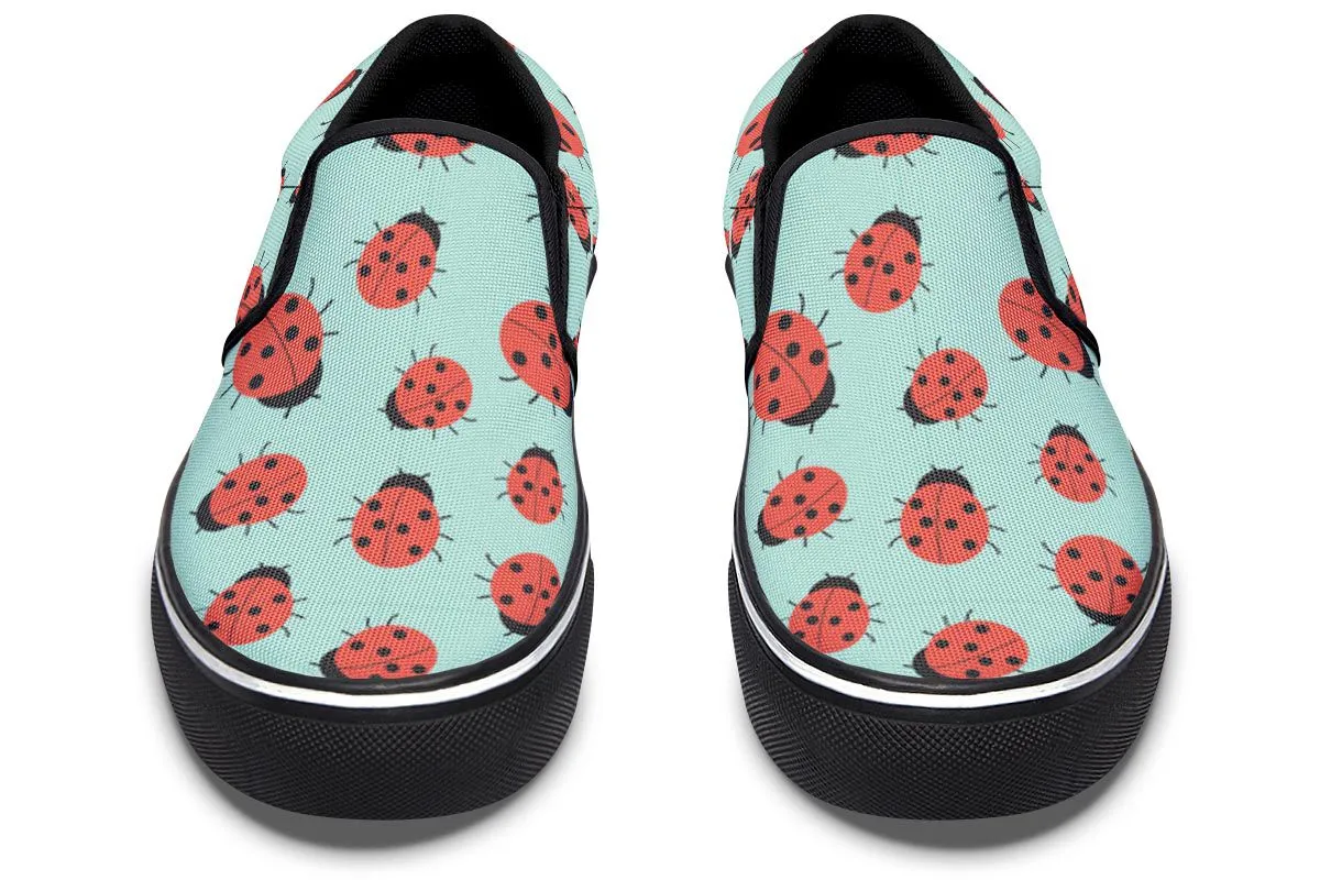 Ladybug Pattern Slip-On Shoes