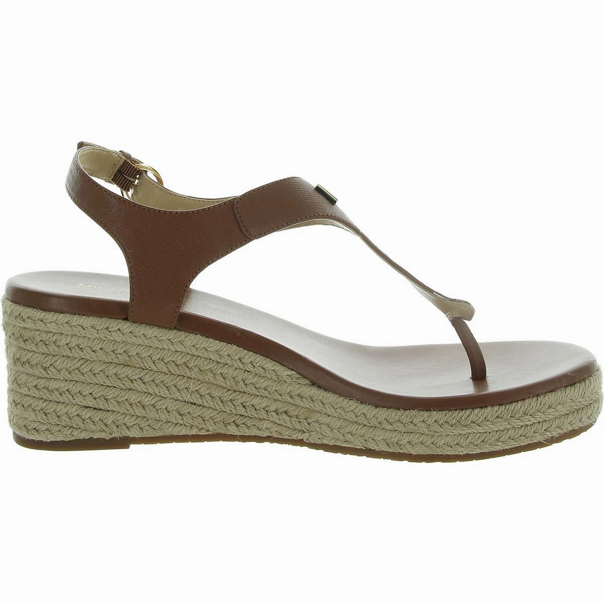Laney Womens Leather Logo Wedge Sandals