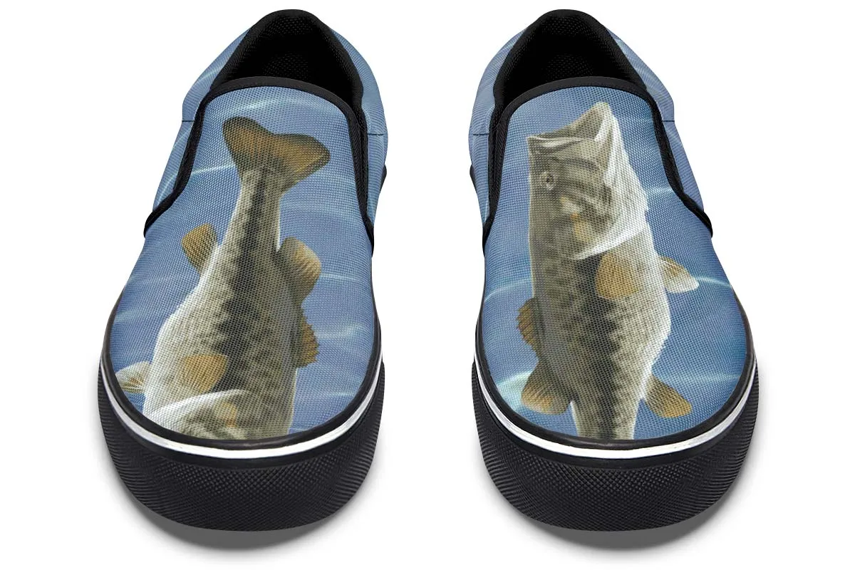 Large Mouth Bass Fishing Slip-On Shoes