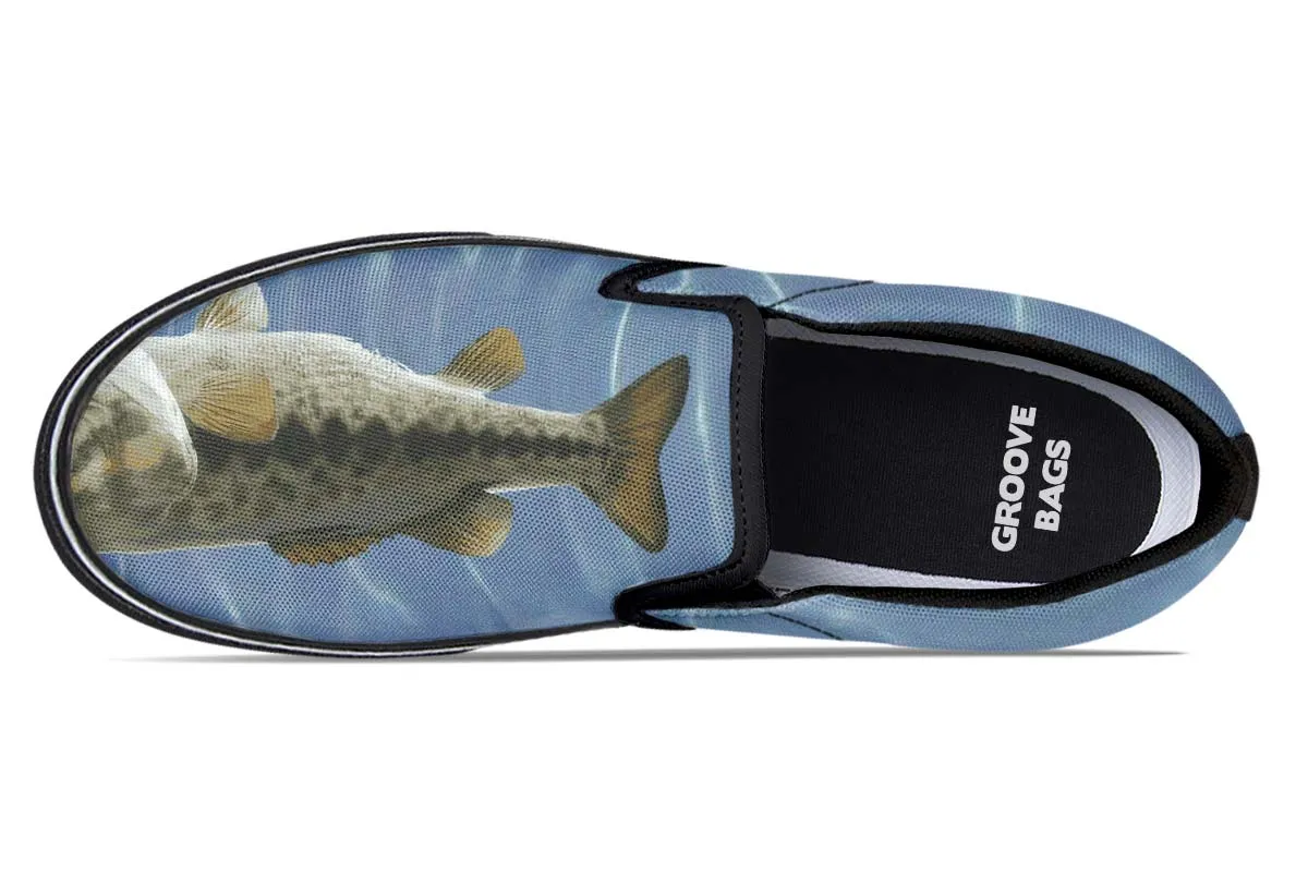 Large Mouth Bass Fishing Slip-On Shoes