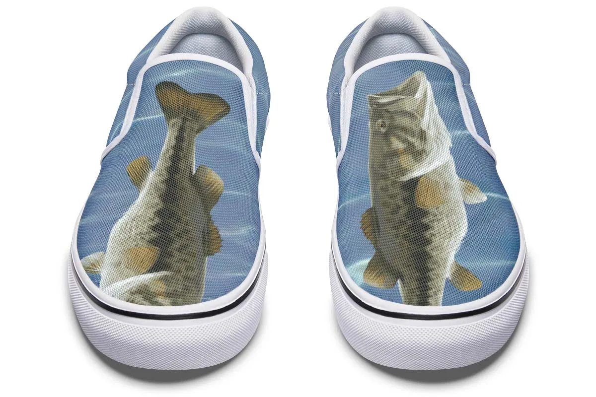 Large Mouth Bass Fishing Slip-On Shoes