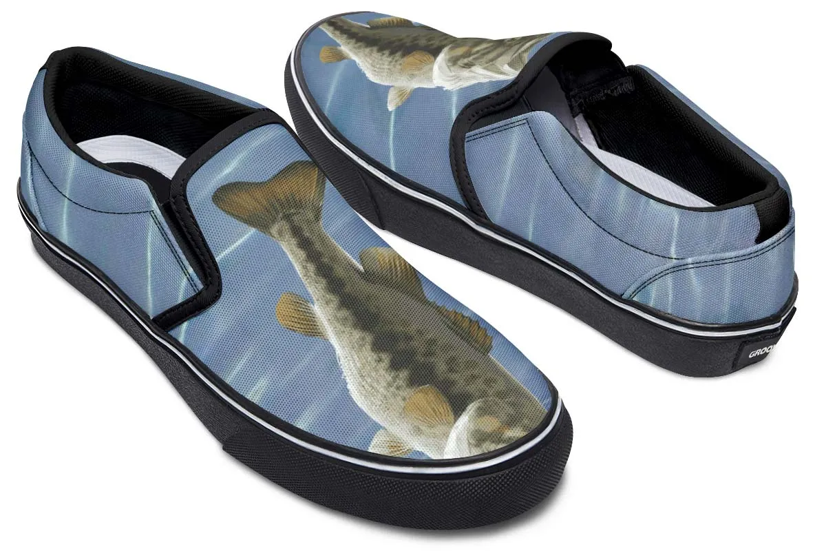Large Mouth Bass Fishing Slip-On Shoes