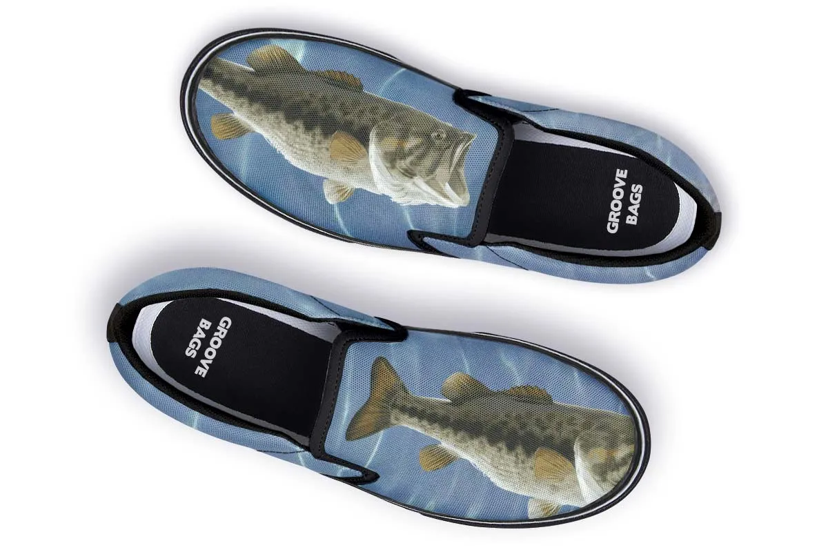 Large Mouth Bass Fishing Slip-On Shoes