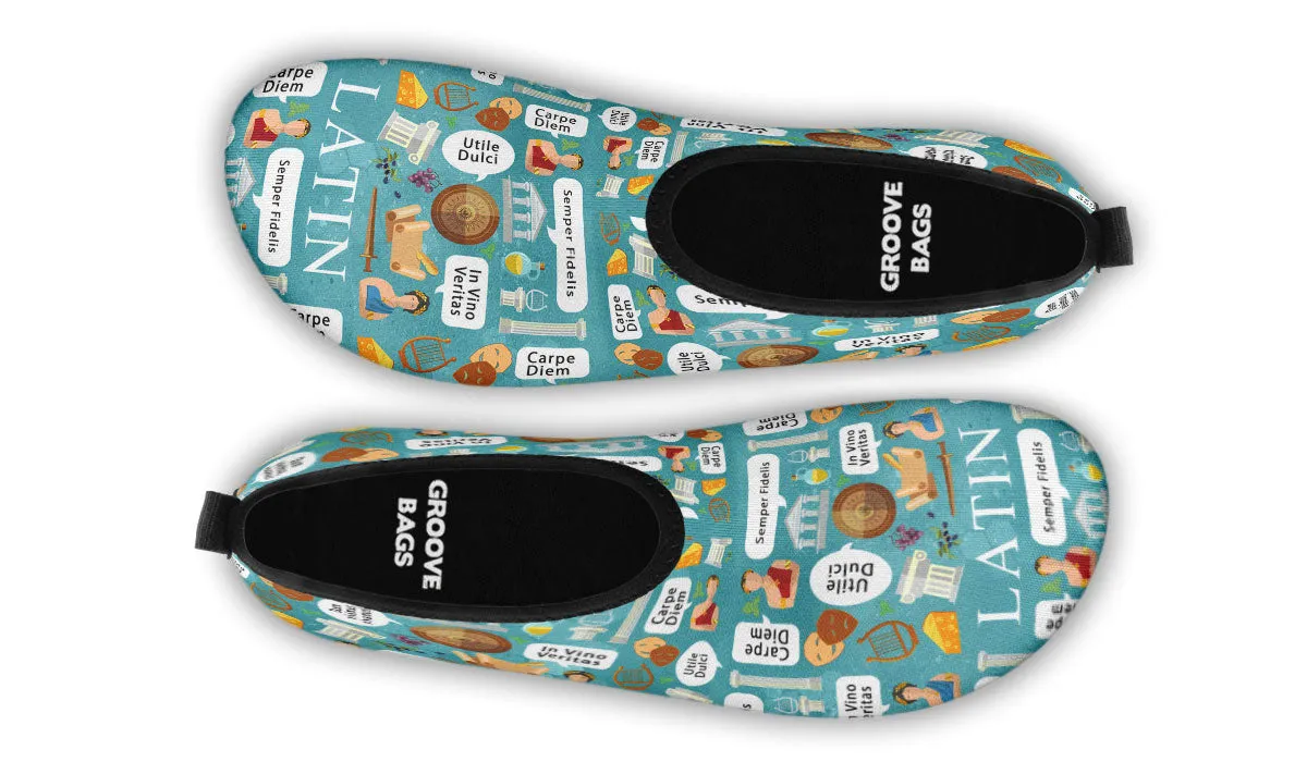 Latin Phrases Aqua Barefoot Shoes