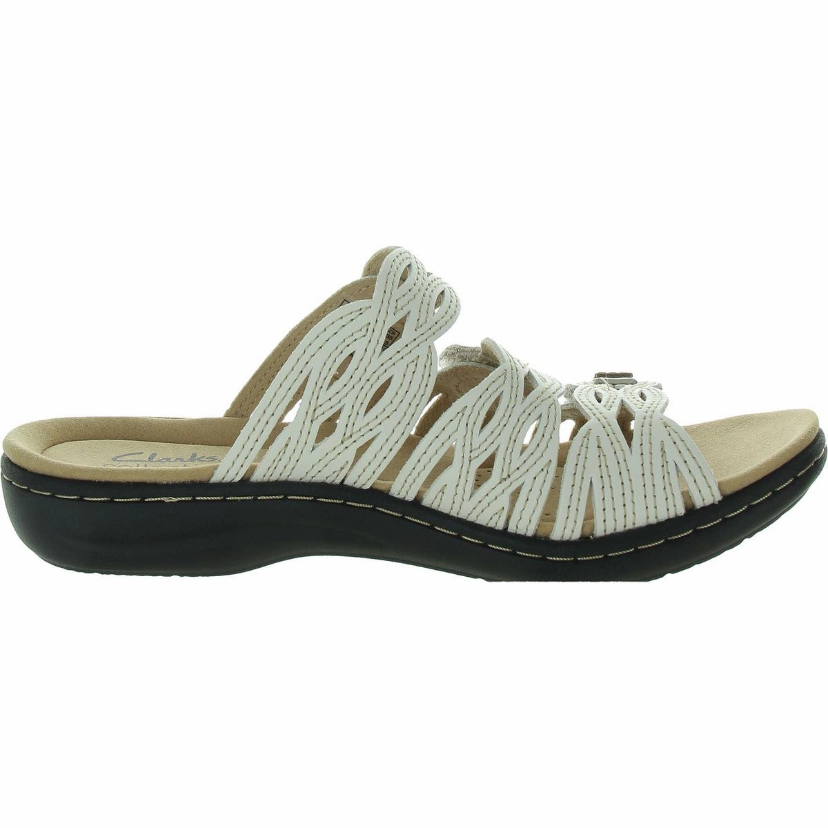Laurieann Ruby Womens Strappy Leather Slide Sandals